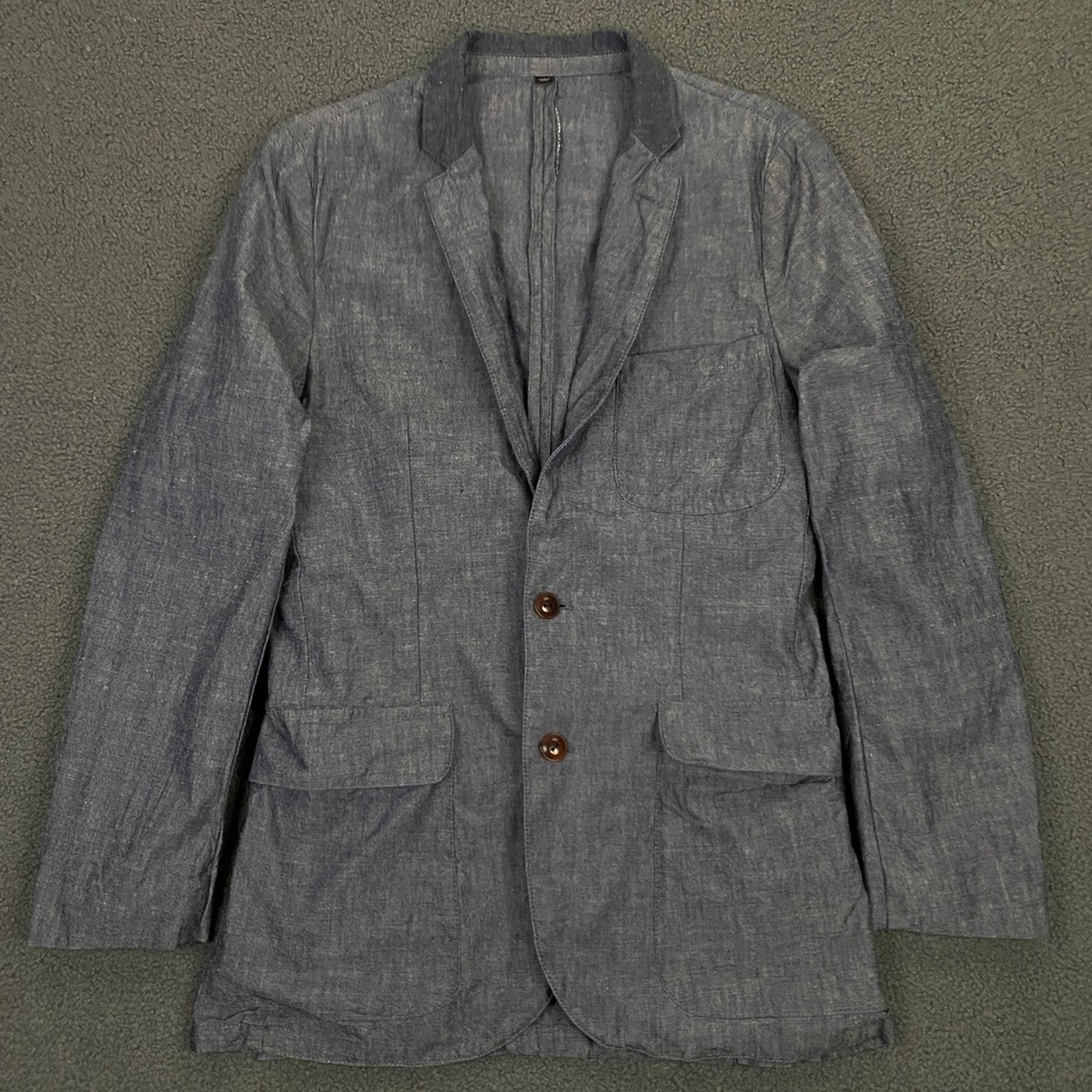 J.CREW Ludlow Jacket Mens XS Blue Chambray Cotton Blazer Sport Coat